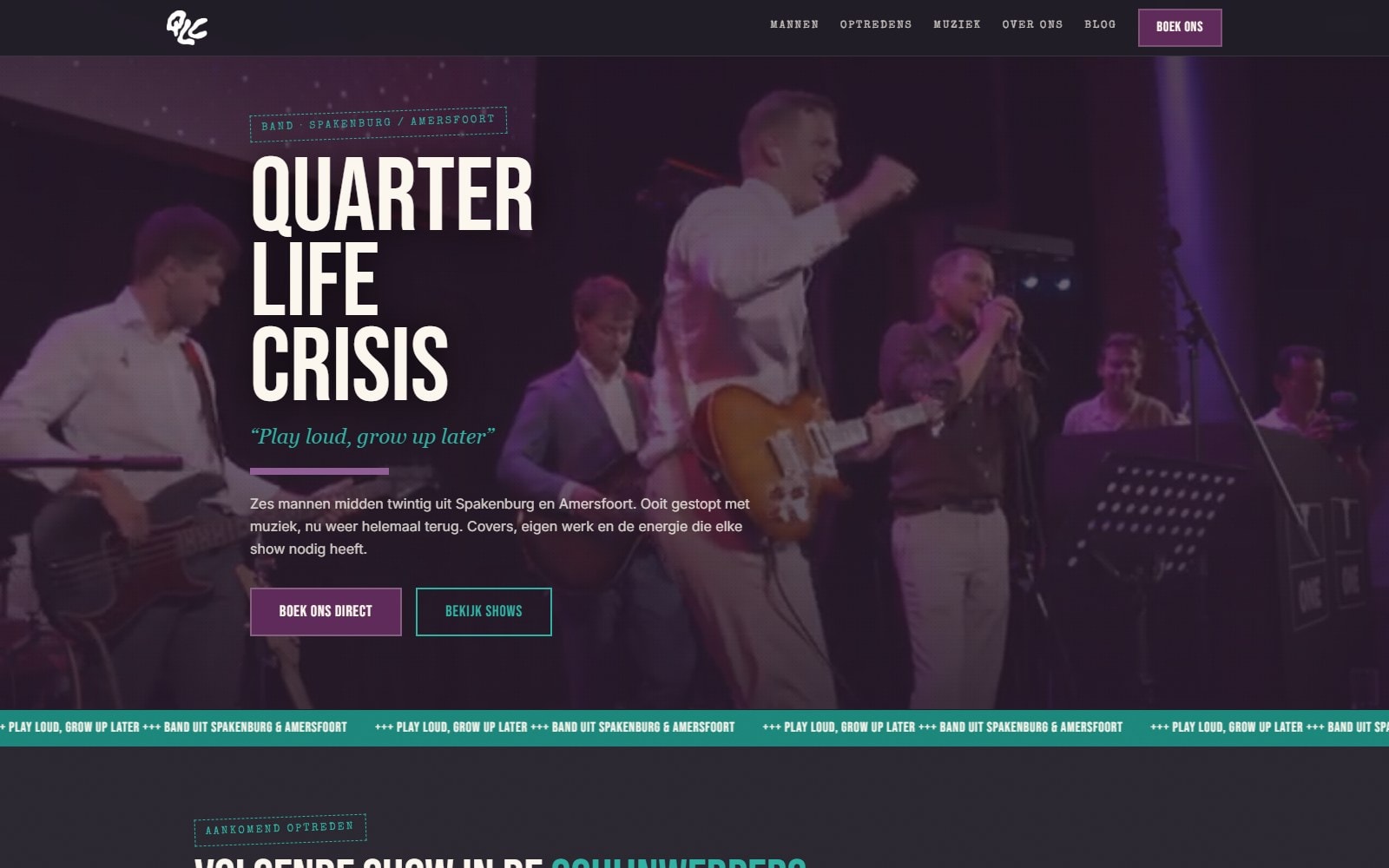Quarter Life Crisis: Een bandsite gebouwd om geboekt te worden