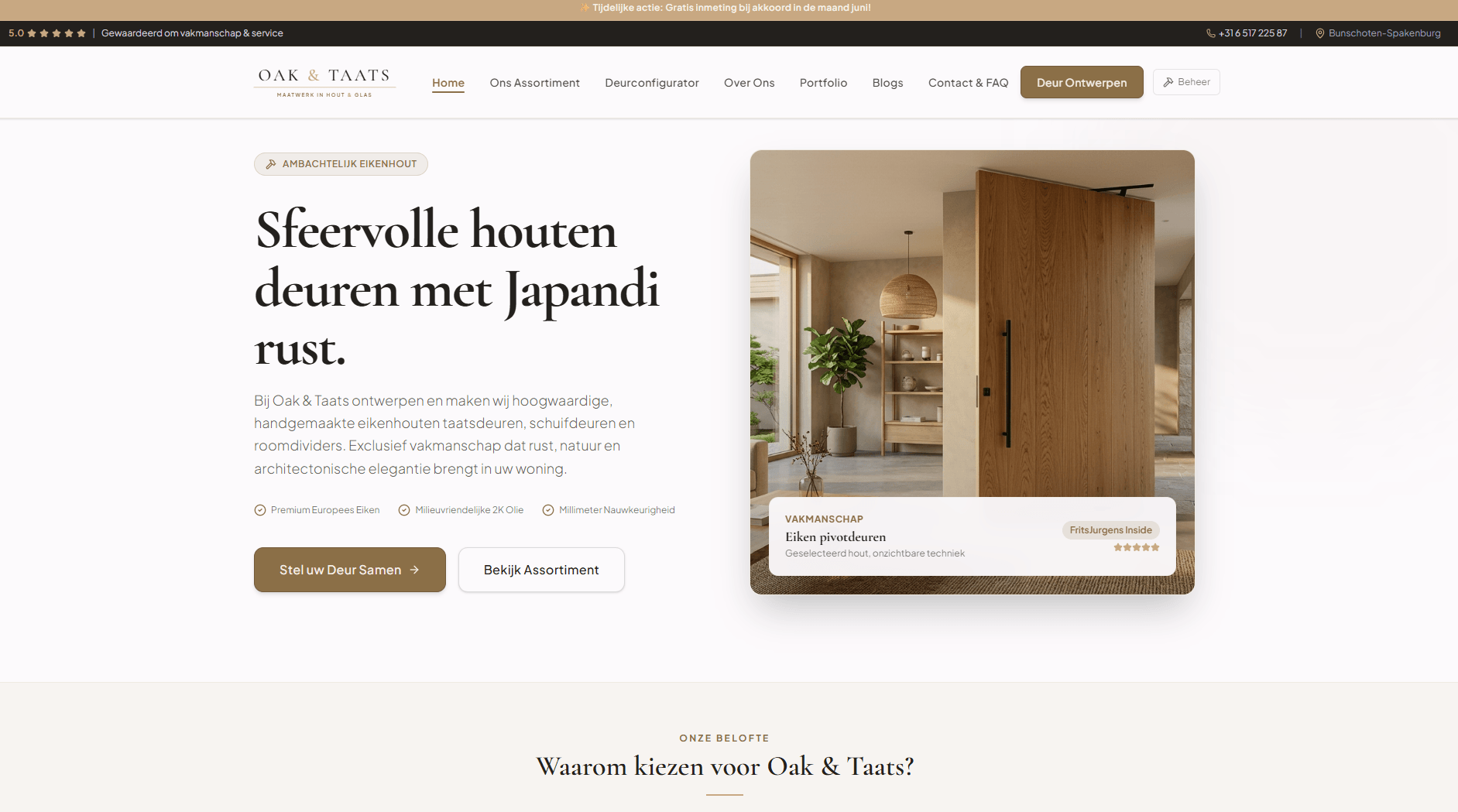 Oak & Taats: Een online configurator die zichzelf uitrekent