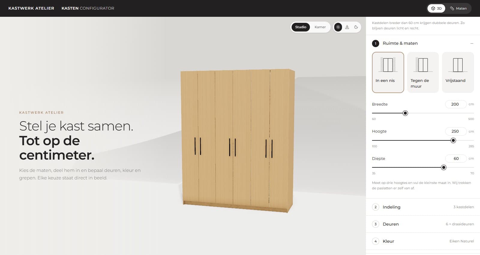 Probeer de kastconfigurator
